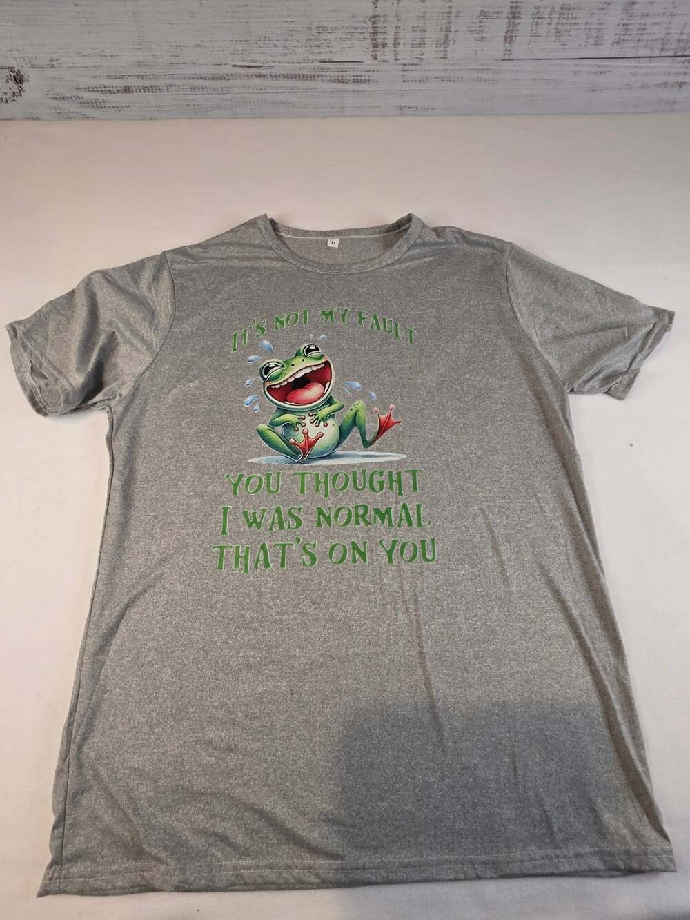 Funny Frog Quote T-Shirt Gray XL “Thought I Was Normal” Graphic Tee